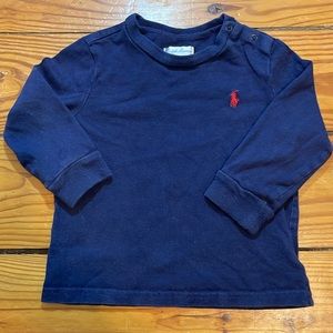 Boys 12M Ralph Lauren navy long sleeve tee shirt